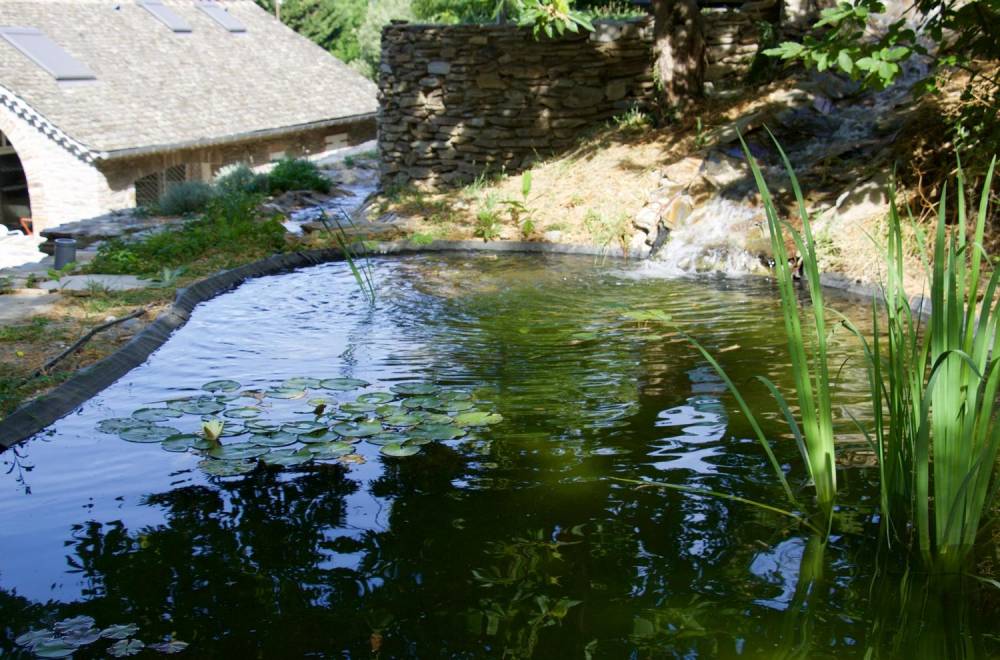 Piscine avec des murs en pierres en Cévennes - Piscine Naturelle du Bruel