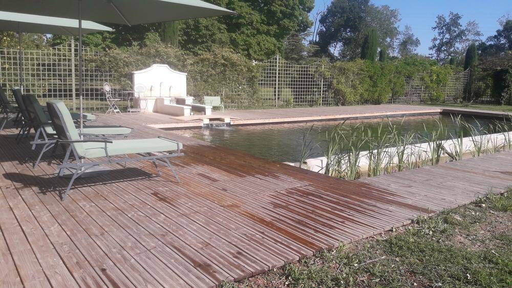 Grande piscine des années 60 transformée en piscine naturelle - Piscine Naturelle du Bruel