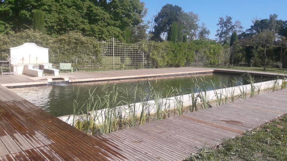 Grande piscine des années 60 transformée en piscine naturelle - Piscine Naturelle du Bruel