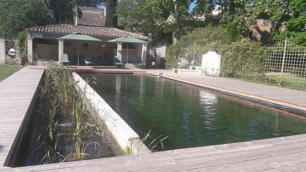 Grande piscine des années 60 transformée en piscine naturelle - Piscine Naturelle du Bruel